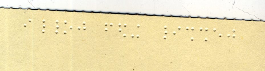 Himmel und Hölle in Brailschrift, Detail der Ausstellungsedition zur Ausstellung Himmel und Hölle