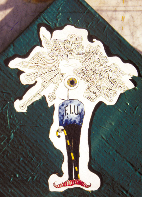 Pizza Karton mit F.I.U. Sudent und dem Labyrinth